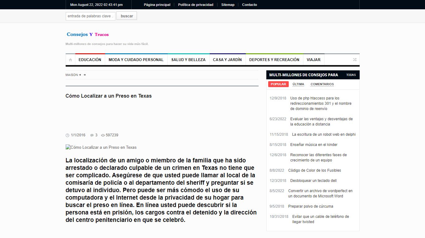 Cómo Localizar a un Preso en Texas - consejosytrucos.net